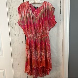 EXPRESS- orange/pink print dress